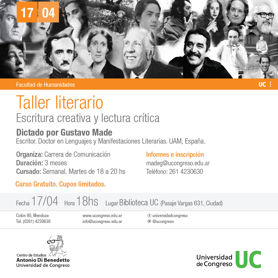 Taller Literario: Escritura Creativa y Lectura Crítica - Universidad de  Congreso - Universidad de Congreso